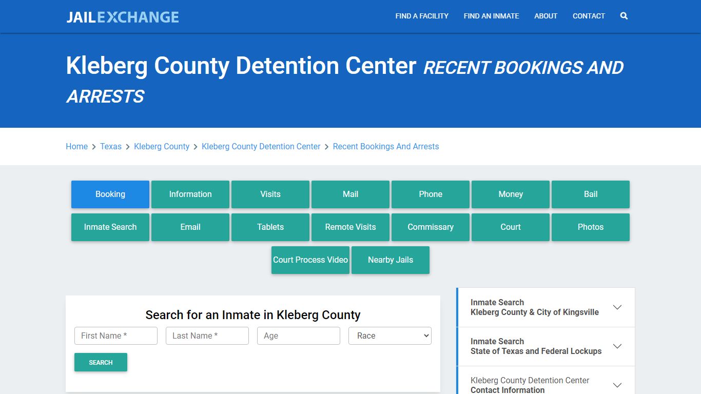 Kleberg County Detention Center Recent Bookings And Arrests - Jail Exchange